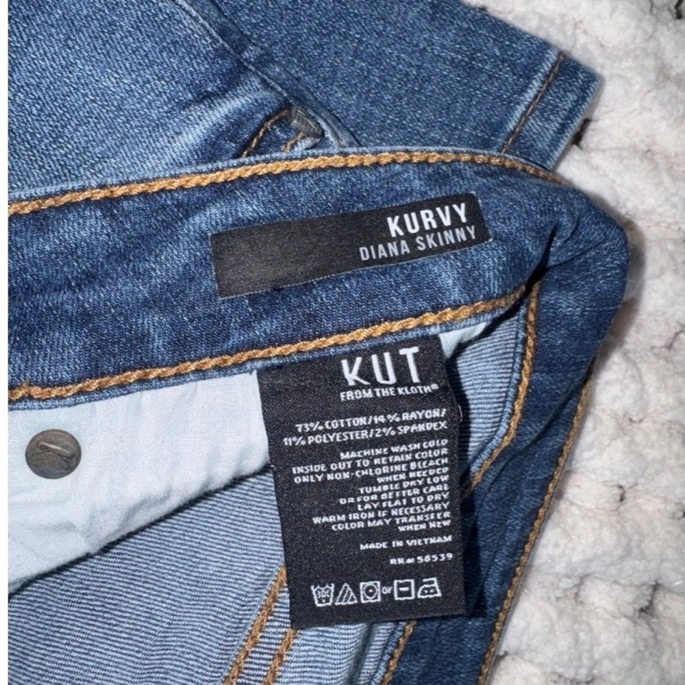 KUT from the Kloth Diana Skinny Jeans Medium Wash Blue High Rise Womens 12 - Picture 3 of 6